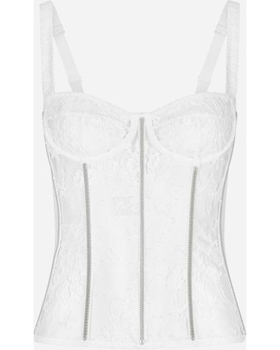 Dolce & Gabbana Lace lingerie bustier with straps - Blanco
