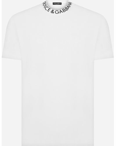 Dolce & Gabbana Camiseta de cuello redondo con estampado Dolce&Gabbana - Blanco