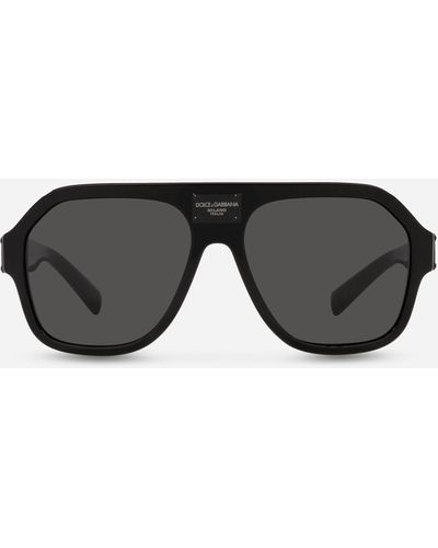 Dolce & Gabbana DG Plaque Sunglasses - Noir