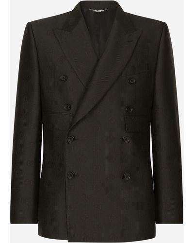 Dolce & Gabbana Double-breasted Sicilia-fit jacquard jacket - Negro