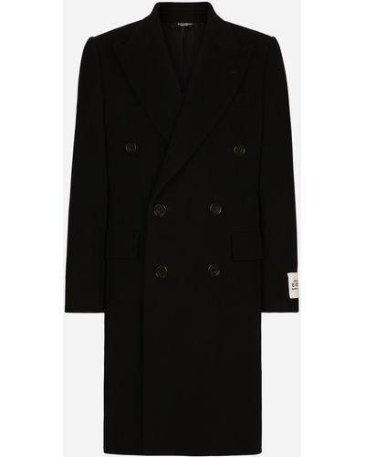 Dolce & Gabbana Double-Breasted Wool Coat - Black