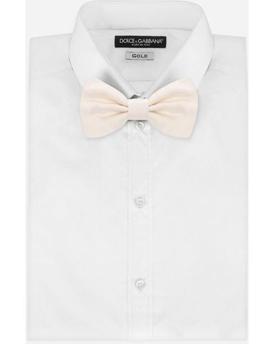 Dolce & Gabbana Silk bow tie - Blanco