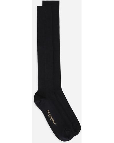 Dolce & Gabbana Calze in cotone filo di scozia - Nero