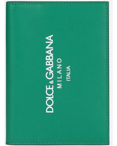Dolce & Gabbana Reisepasshülle aus Kalbsleder mit Logo - Grün