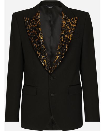 Dolce & Gabbana Giacca sicilia tuxedo in lana stretch - Nero