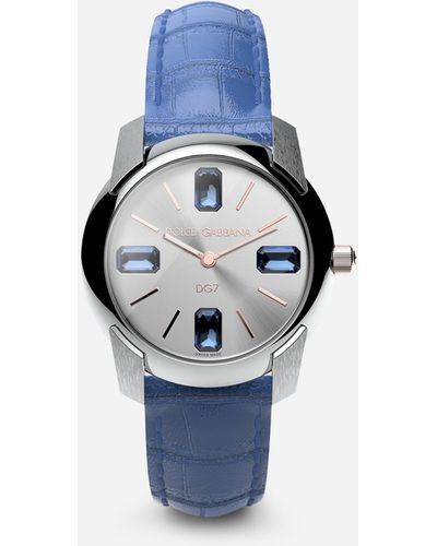 Dolce & Gabbana Reloj Con Correa De Caimán - Azul