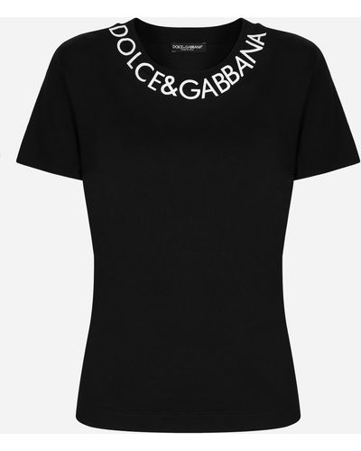 Dolce & Gabbana Neck Logo T-shirt - Black