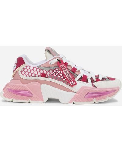 Dolce & Gabbana Mixed-material Airmaster Trainers - Pink