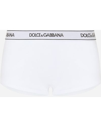 Dolce & Gabbana Jersey shorts with branded elastic - Blanc