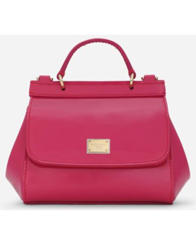 Dolce & Gabbana Mini-Tasche Sicily aus Lackleder - Pink