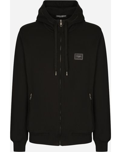 Dolce & Gabbana Jersey zip-up hoodie - Noir