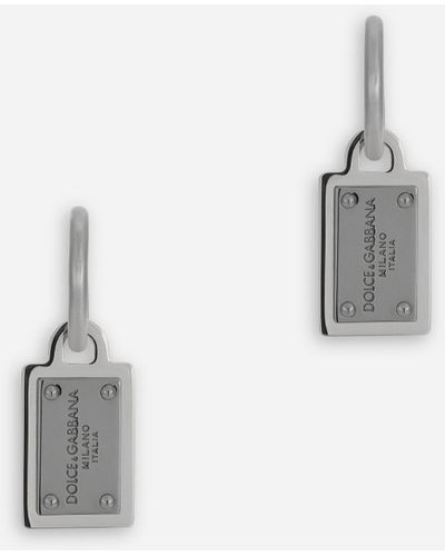 Dolce & Gabbana Ohrringe mit Dolce&Gabbana-Logoplakette - Weiß