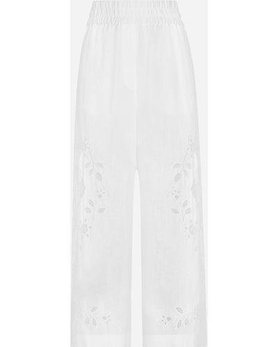 Dolce & Gabbana Linen pants with embroidery - Weiß