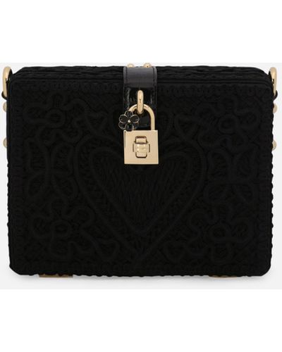 Dolce & Gabbana Bolso dolce box con bordado cordonetto - Negro
