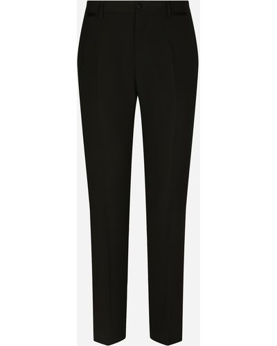 Dolce & Gabbana Pantalón de esmoquin de lana elástica - Negro