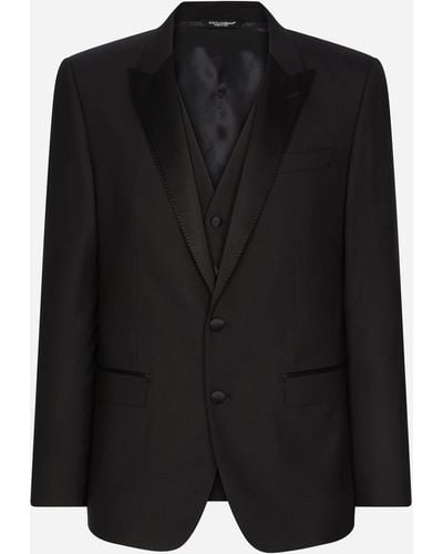 Dolce & Gabbana Martini Fit 3-piece Tuxedo Suit - Black