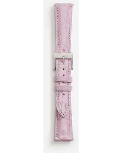 Dolce & Gabbana Alligator strap with buckle and hook in steel - Pink