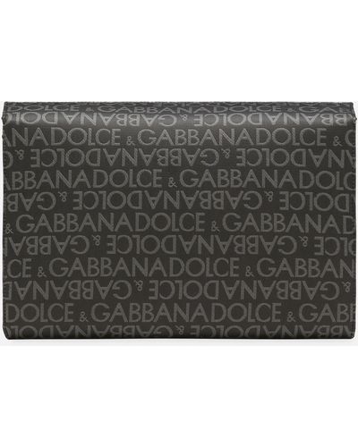 Dolce & Gabbana Umhängetasche Aus Beschichtetem Jacquard - Grau