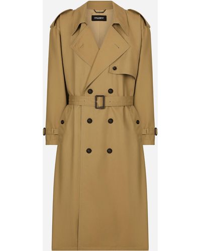 Dolce & Gabbana Double-breasted cotton trench coat - Neutro