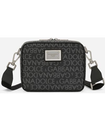 Dolce & Gabbana Bolsa de Messenger Jacquard recubierta de - Negro