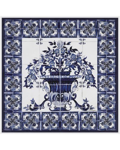 Dolce & Gabbana Schal mit Majolica-Print - Blau