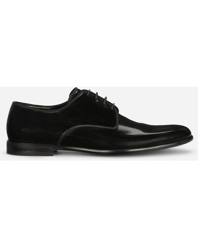 Dolce & Gabbana Brushed Calfskin Derby Shoes - Black