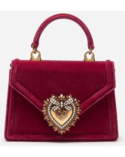 Dolce & Gabbana Small Velvet Devotion Bag - Rot