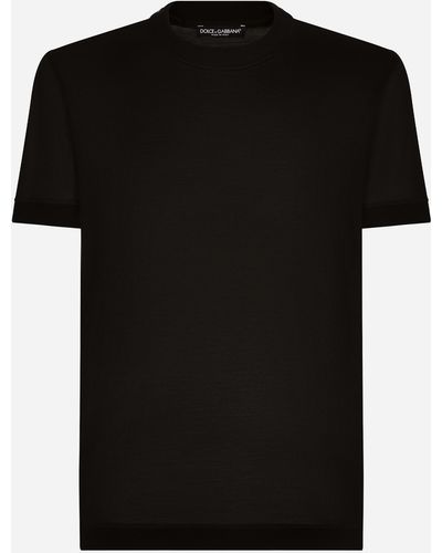Dolce & Gabbana T-shirt à manches courtes en soie - Noir