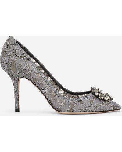 Dolce & Gabbana Pump In Taormina Lace With Crystals - White