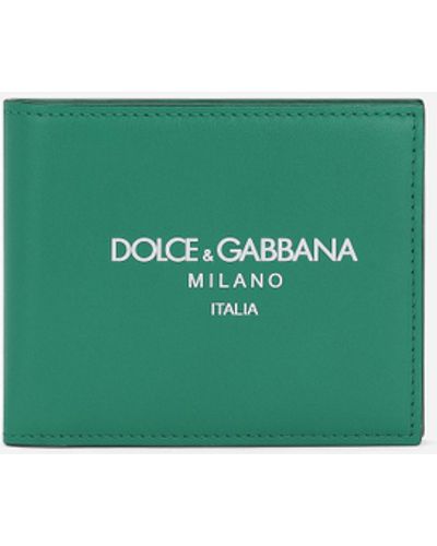 Dolce & Gabbana Bifold-Geldbörse aus Kalbsleder mit Logo - Grün
