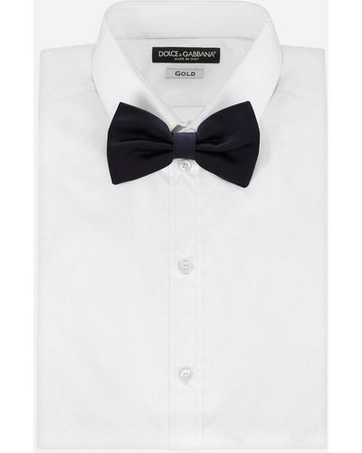 Dolce & Gabbana Silk Satin Bow Tie - White