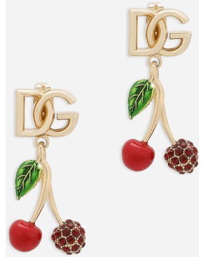 Dolce & Gabbana Pendientes con letras del logo - Blanco