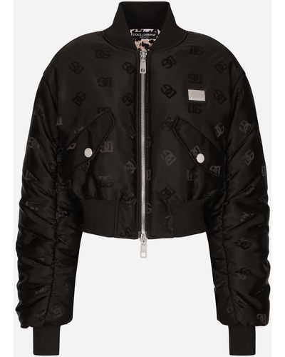 Dolce & Gabbana All-over Logo Bomber Jacket - Black