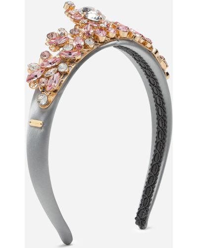Dolce & Gabbana Serre-tête à applications bijoux all-over - Blanc