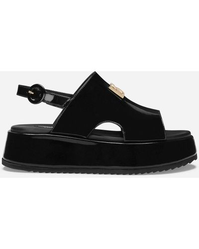 Dolce & Gabbana Patent Leather Sandals - Black