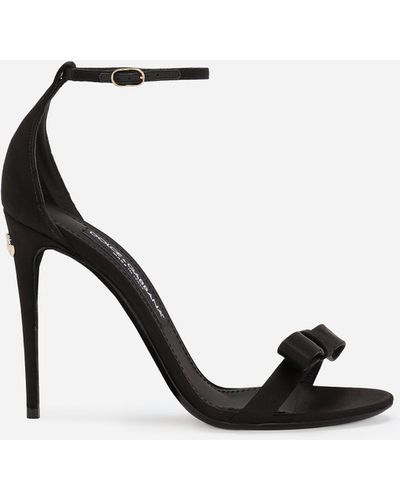 Dolce & Gabbana Keira 105mm Satin Sandals - Black