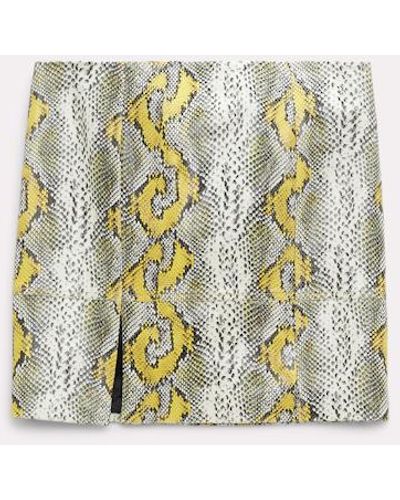Dorothee Schumacher Leather Skirt In Python Print Leather - White