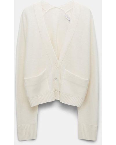 Dorothee Schumacher Wool-cashmere V-neck Cardigan With Pockets - White