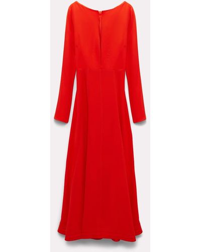 Dorothee Schumacher Silk Dress With Slit Neckline - Red