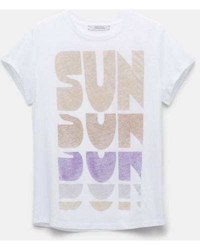 Dorothee Schumacher T-Shirt mit buntem SUN-Print - Weiß