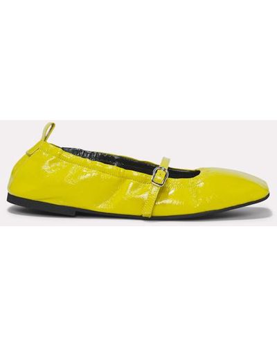Dorothee Schumacher Square Toe Foldable Ballerinas With Buckle - Yellow