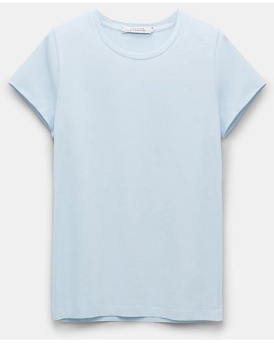 Dorothee Schumacher Round Neck Stretch Cotton T-shirt - Blue