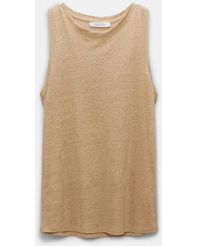 Dorothee Schumacher Hemp Tank Top With Pineapple Embroidery At The Nape - White