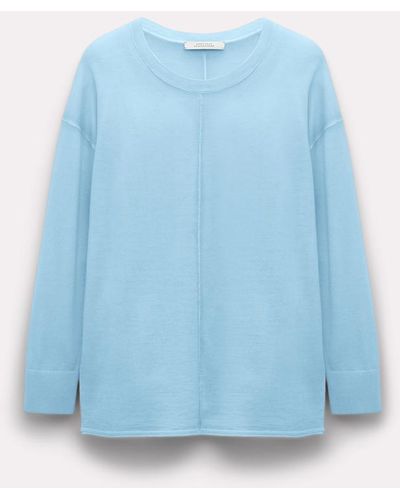 Dorothee Schumacher Merino-silk Sweater With Exposed Seams - Blue