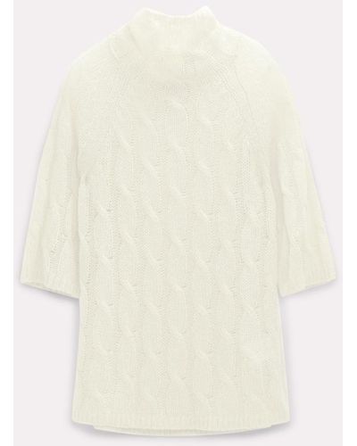 Dorothee Schumacher Transparent Turtleneck Sweater With Cable Pattern - White