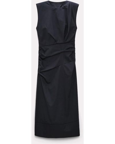Dorothee Schumacher Gathered Seath With Cutout Back In Papertouch Cotton - Black