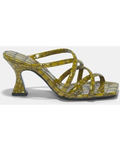 Dorothee Schumacher Square Toe Flared Heel Strappy Sandals - Green