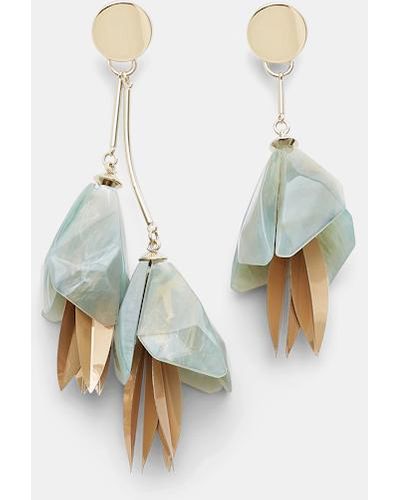 Dorothee Schumacher Asymmetric Clip-on Earrings With Hanging Flowers - Green