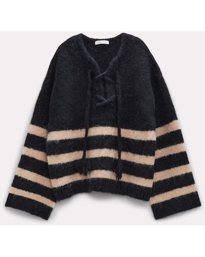 Dorothee Schumacher Striped Sweater With Lacing - Black