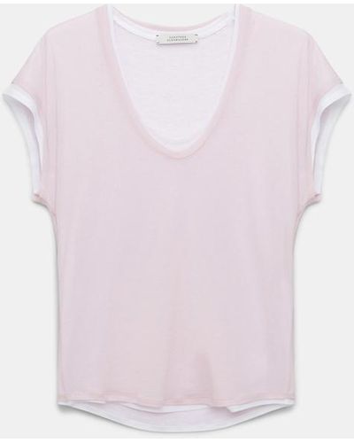 Dorothee Schumacher Double-layer Sleeveless Top With Draped Shoulders - Pink